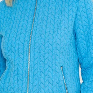 Voulez Vous Textured Jersey Zip Jacket In Blue*Women Coats & Jackets