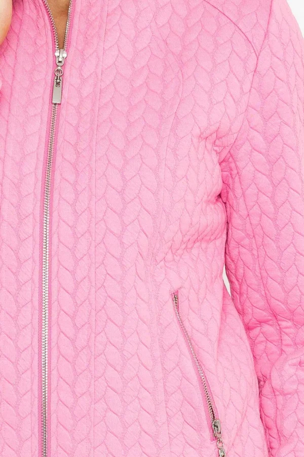 Voulez Vous Textured Jersey Zip Jacket In Pink*Women Coats & Jackets