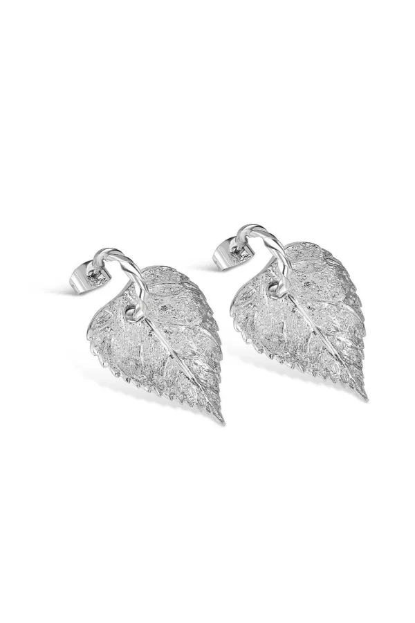 Newbridge Silverware Jewellery Textured Leaf Earrings* Boxed Gifts