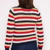 Voulez Vous Textured Stripe Cotton Knit In Multi*Women Jumpers & Cardigans