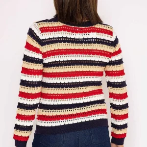 Voulez Vous Textured Stripe Cotton Knit In Multi*Women Jumpers & Cardigans