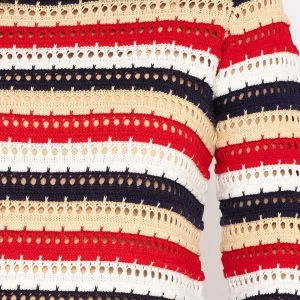 Voulez Vous Textured Stripe Cotton Knit In Multi*Women Jumpers & Cardigans