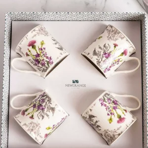 Newgrange Living Thistle White Bone China Set Of 4 Mugs* Homeware