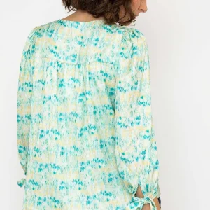 Rowen Avenue Tie Sleeve Top In Green Print*Women Tops & Blouses