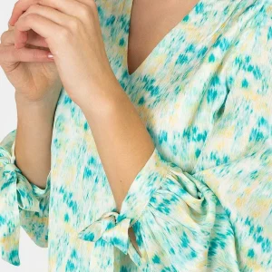 Rowen Avenue Tie Sleeve Top In Green Print*Women Tops & Blouses