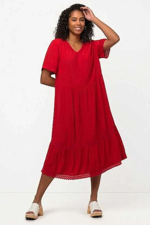 Ulla Popken Tunic Midi Dress In Red*Women Dresses & Jumpsuits