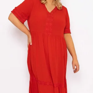 Ulla Popken Tunic Midi Dress In Red*Women Dresses & Jumpsuits