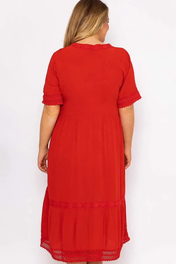 Ulla Popken Tunic Midi Dress In Red*Women Dresses & Jumpsuits