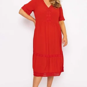 Ulla Popken Tunic Midi Dress In Red*Women Dresses & Jumpsuits