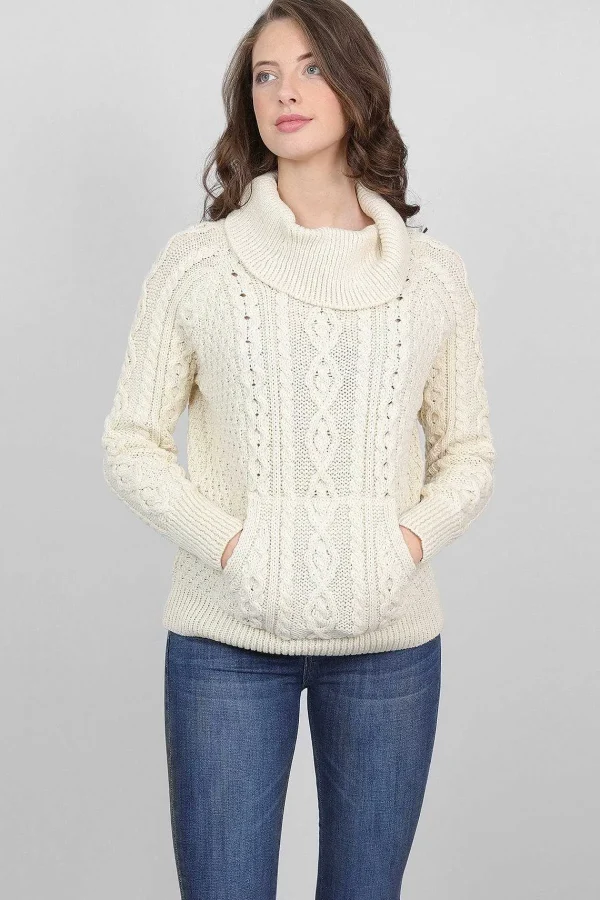 Aran Woollen Mills Turtle Neck Sweater In Cream*Women Jumpers & Cardigans