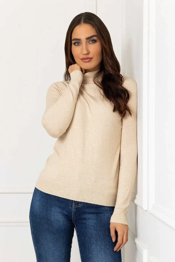 J'aime la Vie Turtleneck Knit In Beige*Women Jumpers & Cardigans