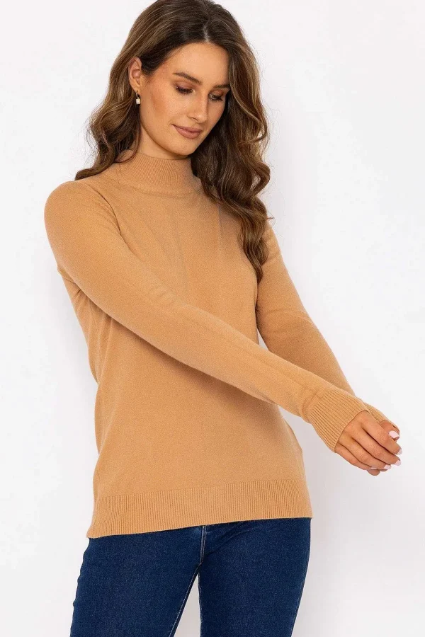 J'aime la Vie Turtleneck Knit In Camel*Women Jumpers & Cardigans