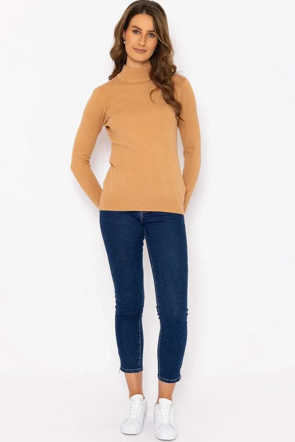 J'aime la Vie Turtleneck Knit In Camel*Women Jumpers & Cardigans