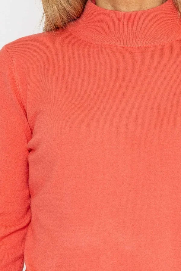 J'aime la Vie Turtleneck Knit In Coral*Women Jumpers & Cardigans