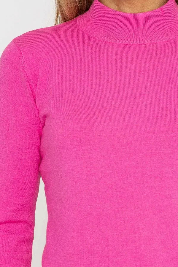 J'aime la Vie Turtleneck Knit In Fluo Pink*Women Jumpers & Cardigans