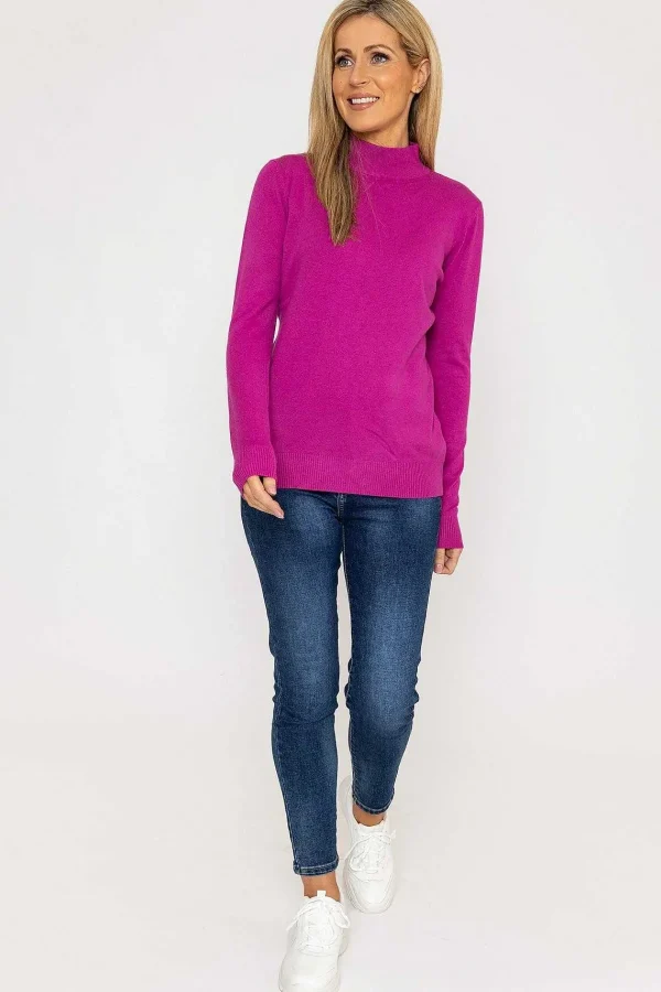 J'aime la Vie Turtleneck Knit In Magenta*Women Jumpers & Cardigans