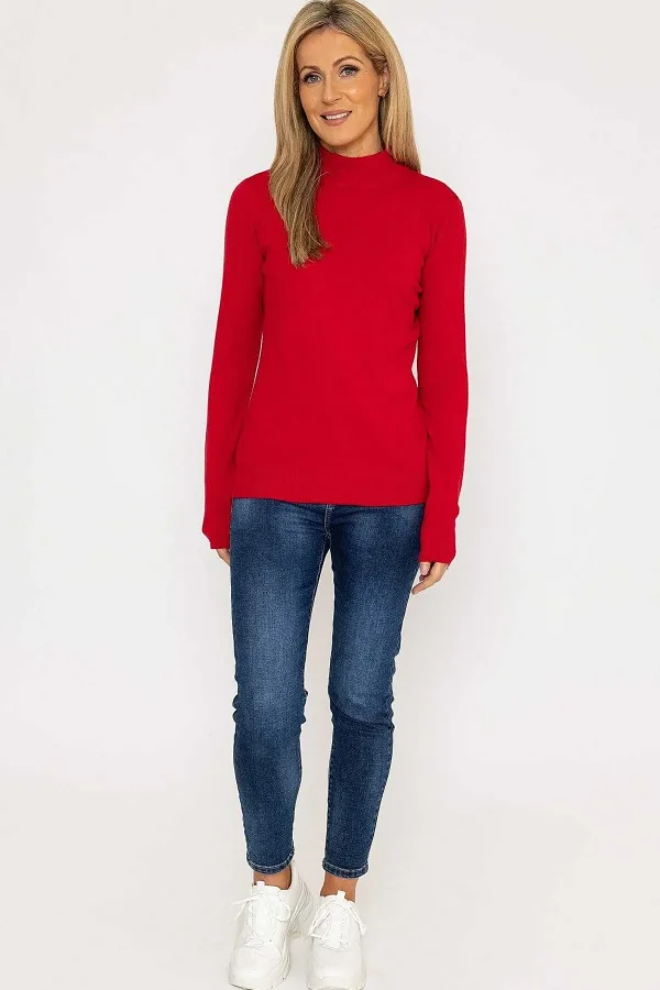 J'aime la Vie Turtleneck Knit In Red*Women Jumpers & Cardigans
