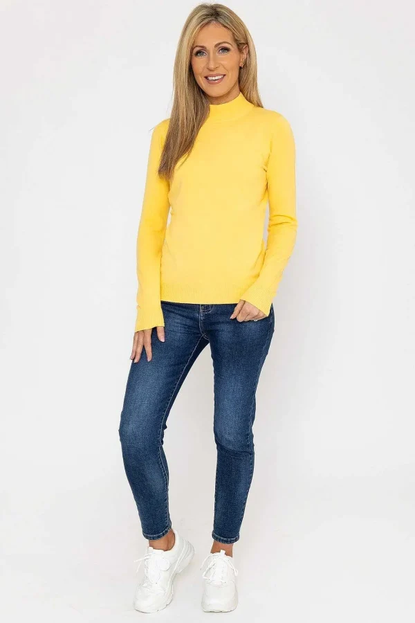 J'aime la Vie Turtleneck Knit In Yellow*Women Jumpers & Cardigans