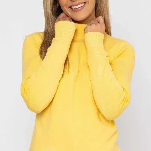 J'aime la Vie Turtleneck Knit In Yellow*Women Jumpers & Cardigans