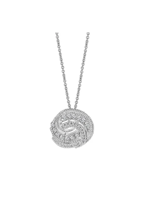 Newbridge Silverware Jewellery Twist Pendant With Clear Stones* Boxed Gifts