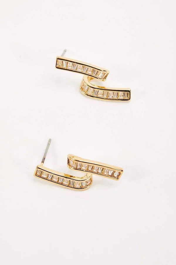 Soul Jewellery Twisted Gold Clear Stone Earrings* Boxed Gifts