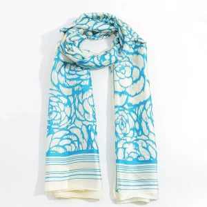 SOUL Accessories Two Tone Floral Scarf In Blue* Accessories