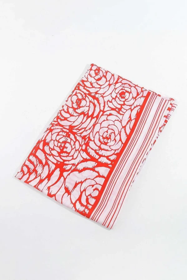 SOUL Accessories Two Tone Floral Scarf In Red* Accessories