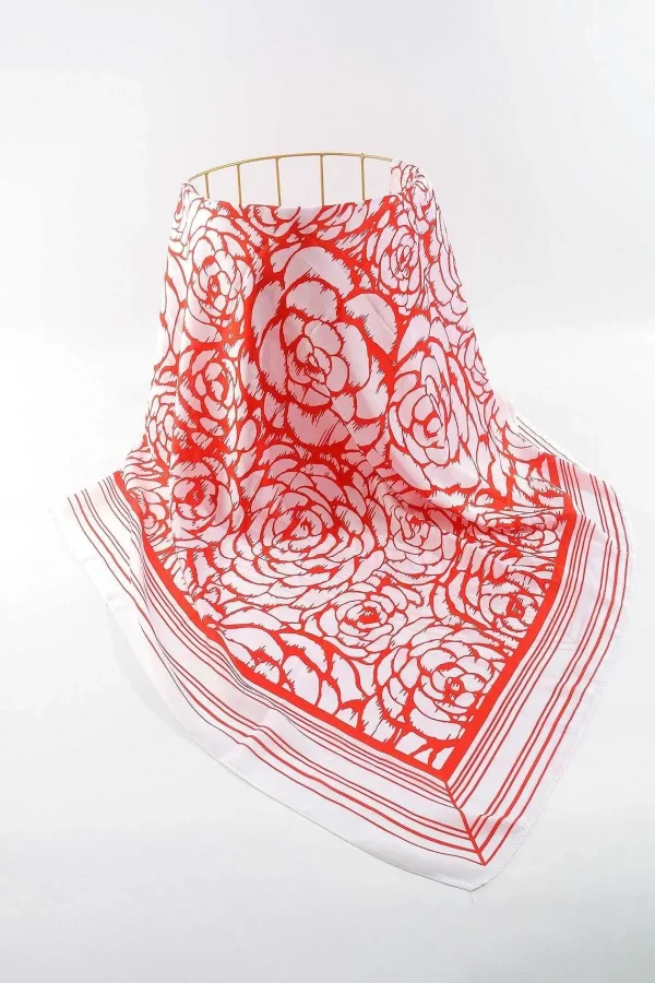 SOUL Accessories Two Tone Floral Scarf In Red* Accessories