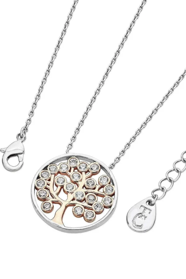 Tipperary Crystal Jewellery Two Tone Tree Pendant* Boxed Gifts