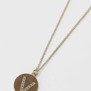Cherish V Initial Necklace In Gold* Jewellery