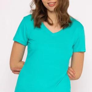 Kelly & Grace Weekend V Neck Tee In Aqua*Women Tops & Blouses