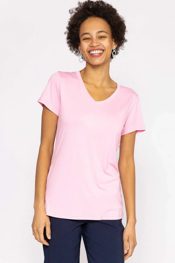 Kelly & Grace Weekend V Neck Tee In Blush*Women Tops & Blouses