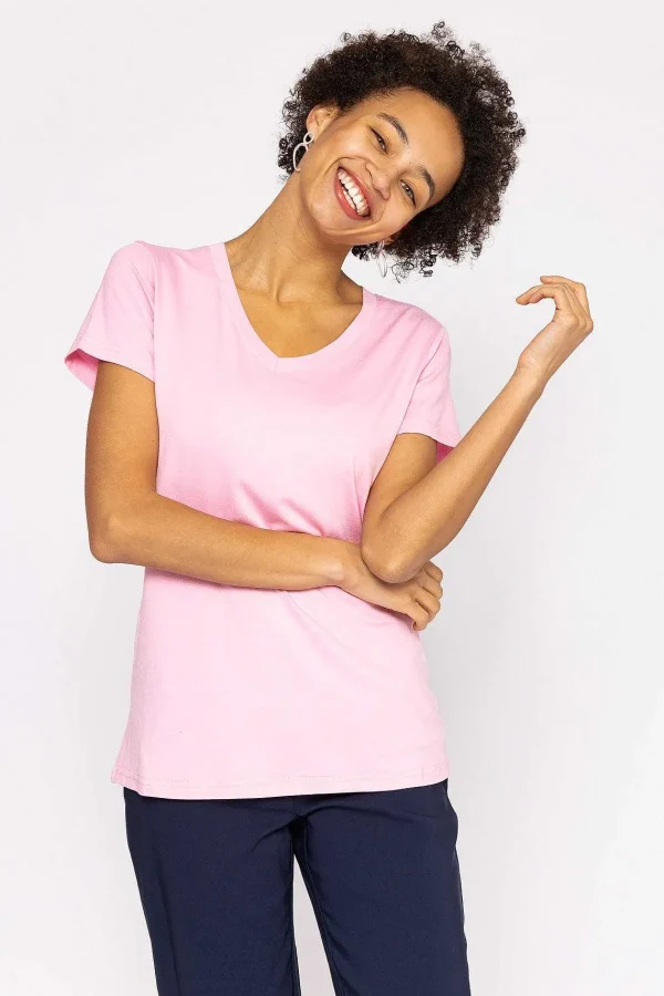 Kelly & Grace Weekend V Neck Tee In Blush*Women Tops & Blouses
