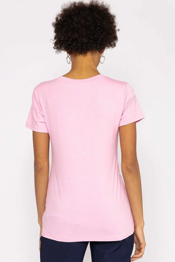 Kelly & Grace Weekend V Neck Tee In Blush*Women Tops & Blouses