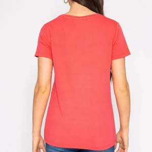 Kelly & Grace Weekend V Neck Tee In Coral*Women Tops & Blouses