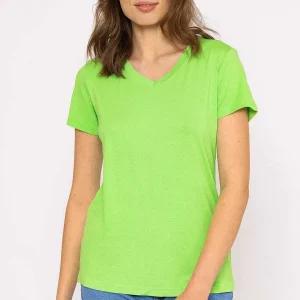 Kelly & Grace Weekend V Neck Tee In Green*Women Tops & Blouses