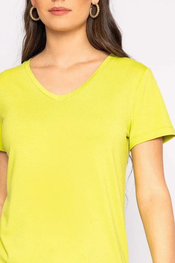 Kelly & Grace Weekend V Neck Tee In Lime*Women Tops & Blouses