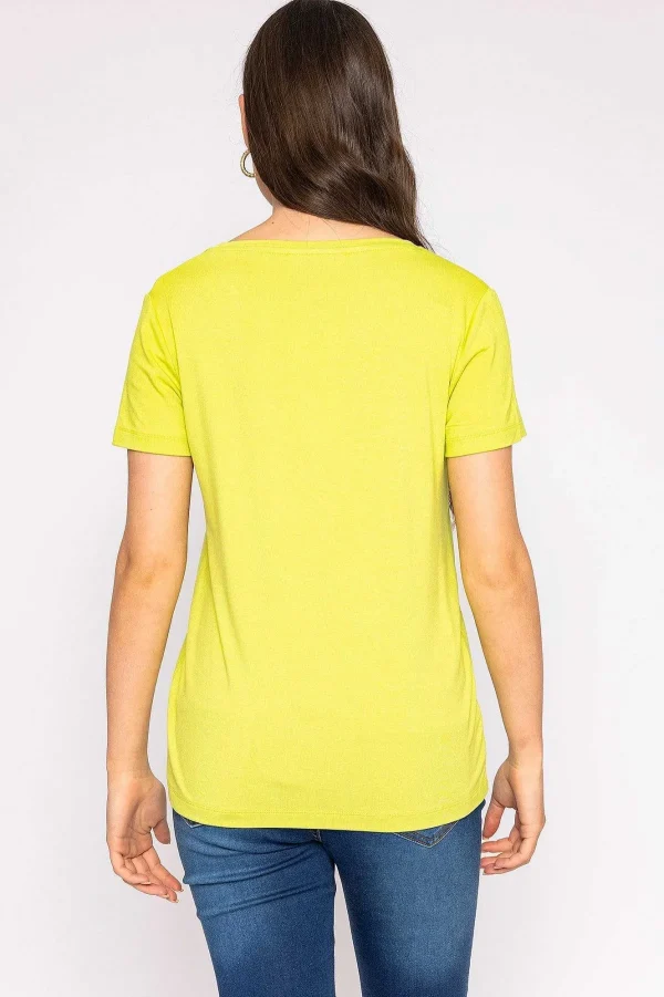 Kelly & Grace Weekend V Neck Tee In Lime*Women Tops & Blouses