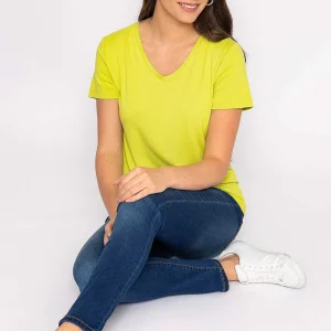 Kelly & Grace Weekend V Neck Tee In Lime*Women Tops & Blouses