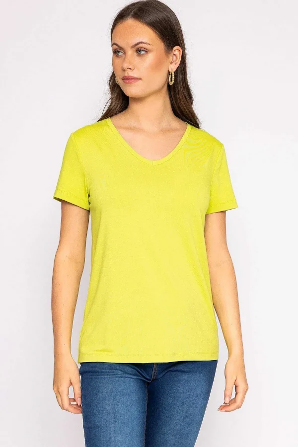 Kelly & Grace Weekend V Neck Tee In Lime*Women Tops & Blouses