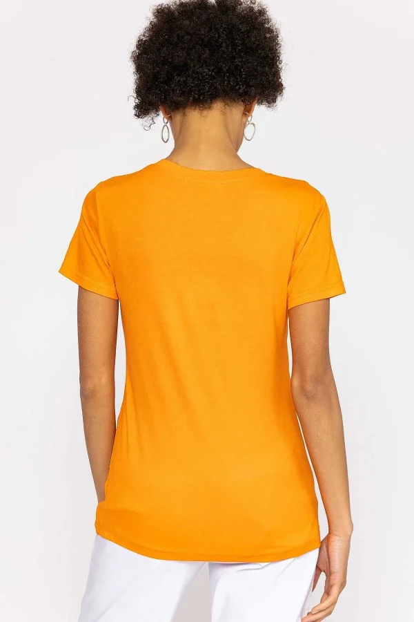 Kelly & Grace Weekend V Neck Tee In Orange*Women Tops & Blouses