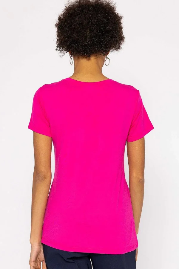 Kelly & Grace Weekend V Neck Tee In Pink*Women Tops & Blouses