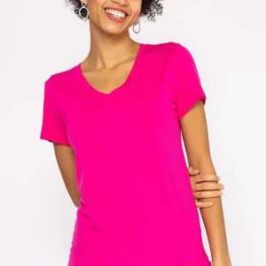 Kelly & Grace Weekend V Neck Tee In Pink*Women Tops & Blouses