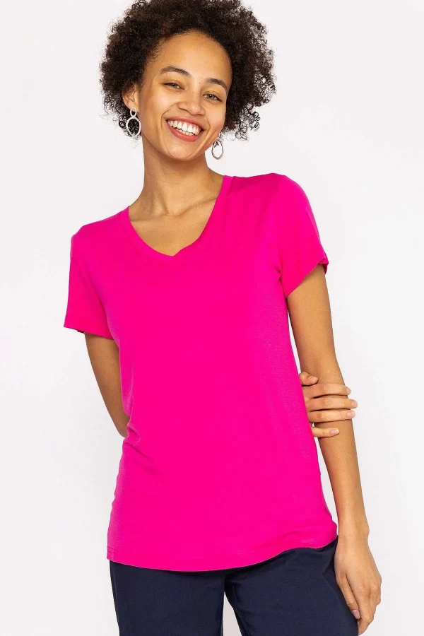Kelly & Grace Weekend V Neck Tee In Pink*Women Tops & Blouses