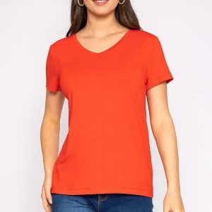 Kelly & Grace Weekend V Neck Tee In Red*Women Tops & Blouses