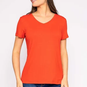 Kelly & Grace Weekend V Neck Tee In Red*Women Tops & Blouses