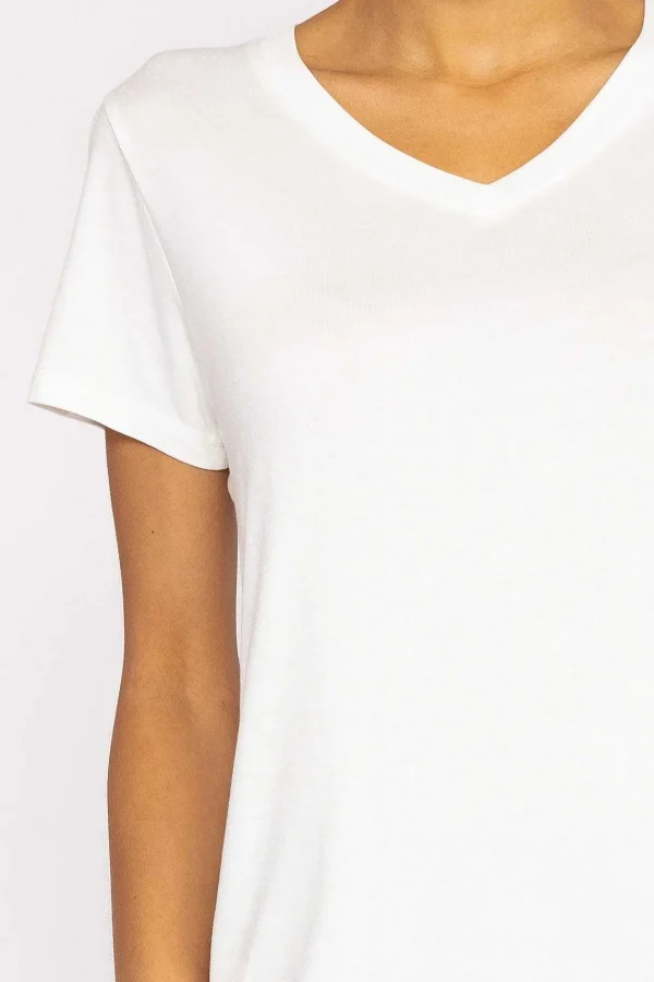 Kelly & Grace Weekend V Neck Tee In White*Women Tops & Blouses