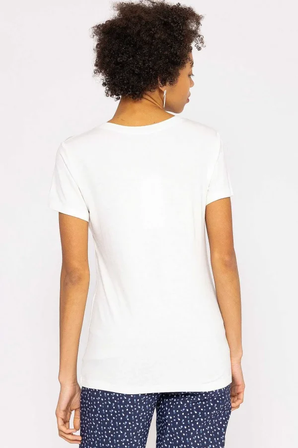 Kelly & Grace Weekend V Neck Tee In White*Women Tops & Blouses