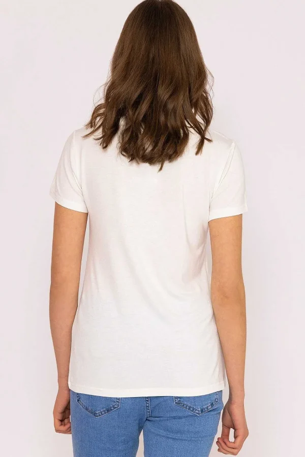 Kelly & Grace Weekend V Neck Tee In White*Women Tops & Blouses