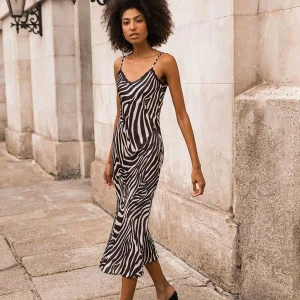 Pala D'oro Sport Valentina Midi Dress In Zebra Print* Sale Dresses